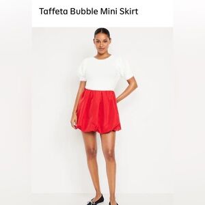 Black Taffeta Bubble Mini Skirt Large Tall